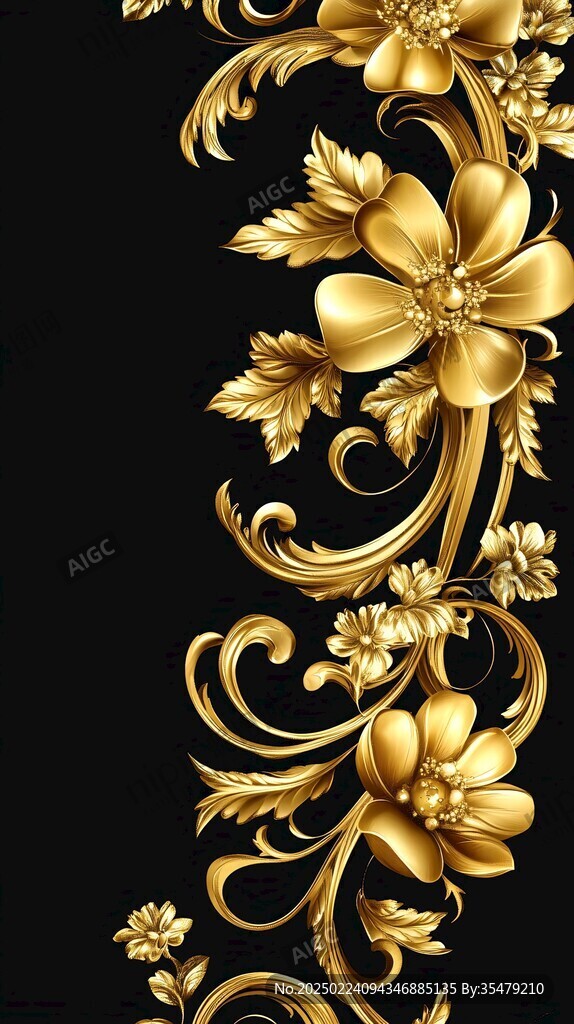 花金屬底紋金色