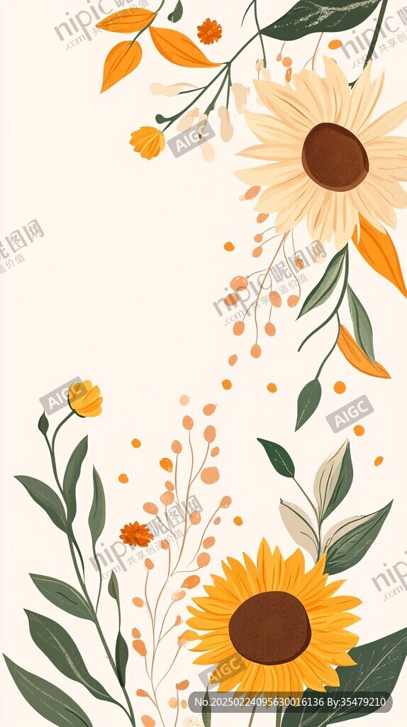 高清手繪太陽花