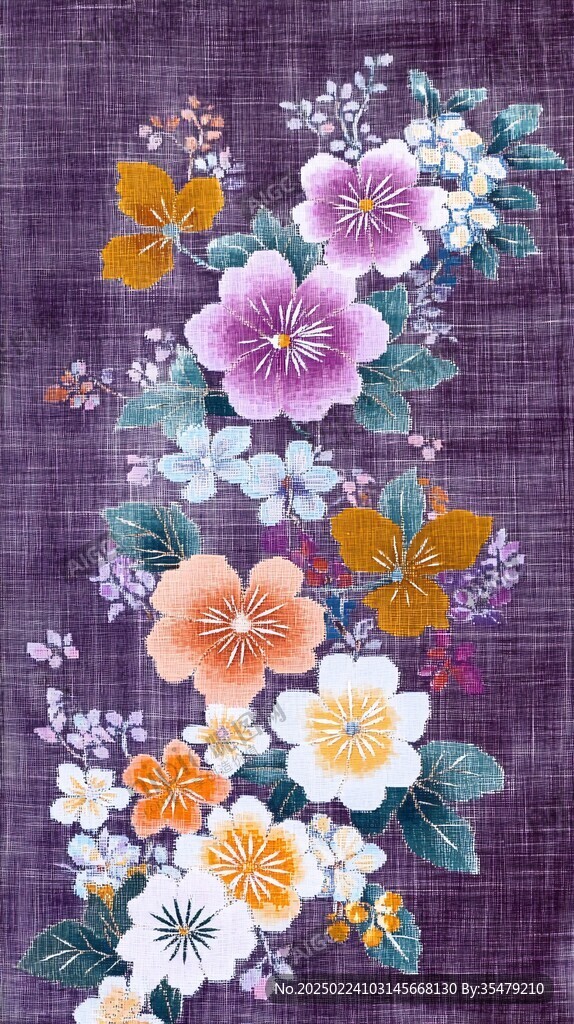 絲綢刺繡圖案花