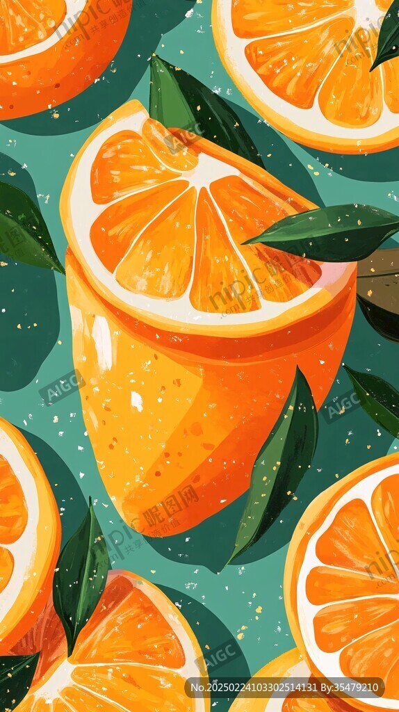 果凍橙包裝插畫