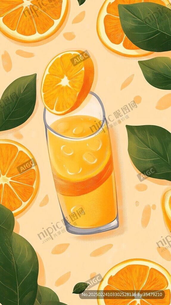 果汁海報飲料插畫