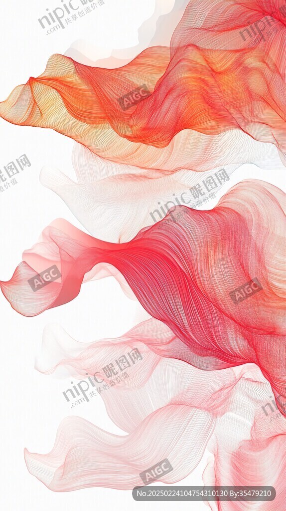 酒紅色水墨煙霧波浪