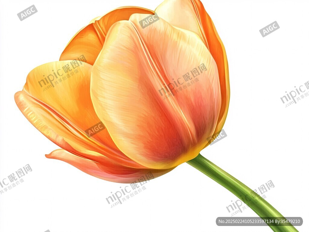 手繪鮮花郁金香