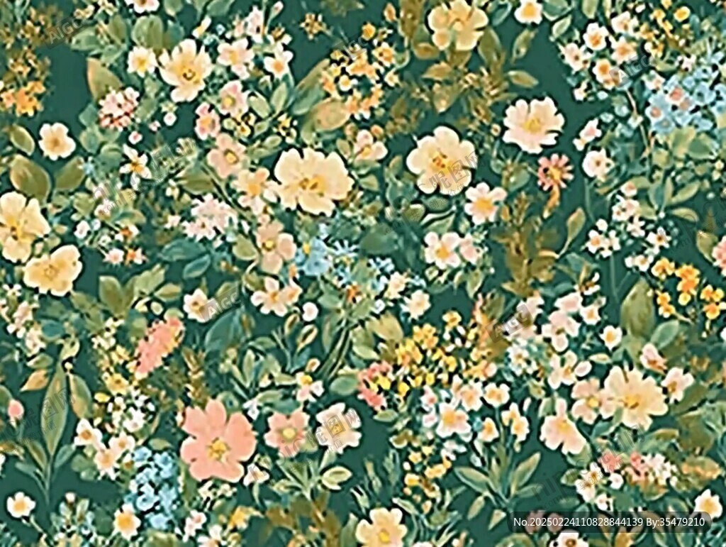 森林壁紙小花數(shù)碼印花