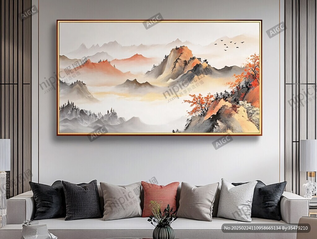軟裝靠山畫