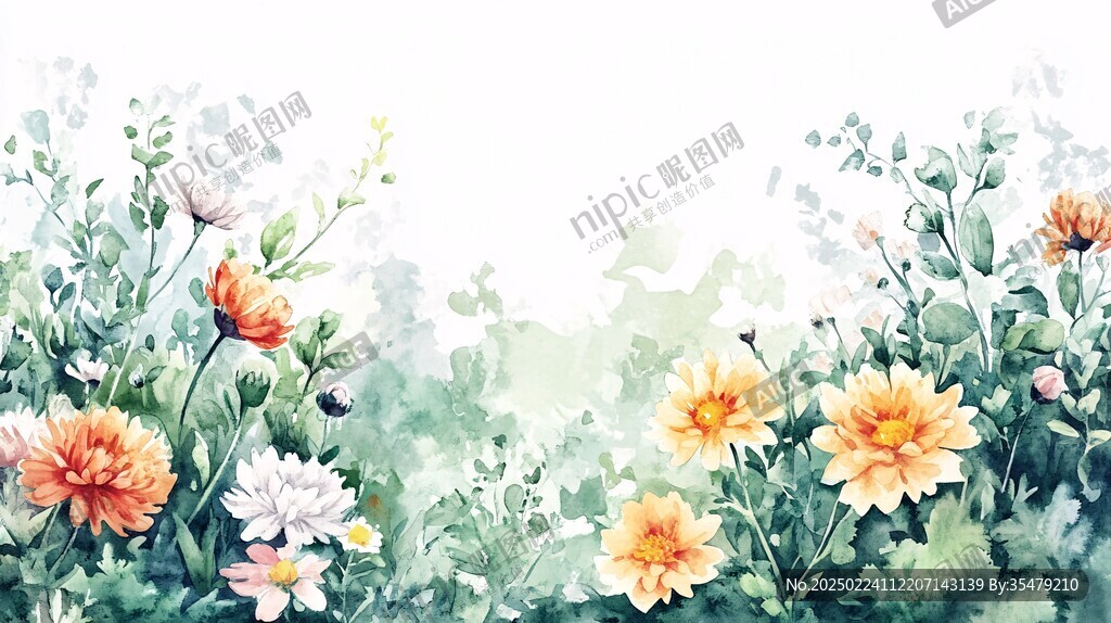 水彩金盞菊