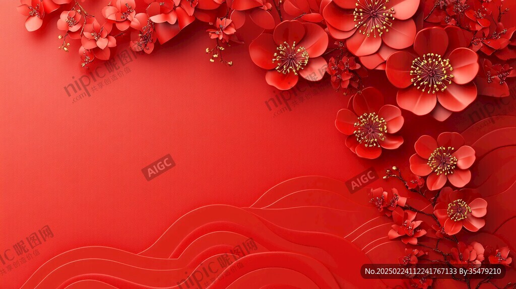 簡(jiǎn)紅大氣花朵