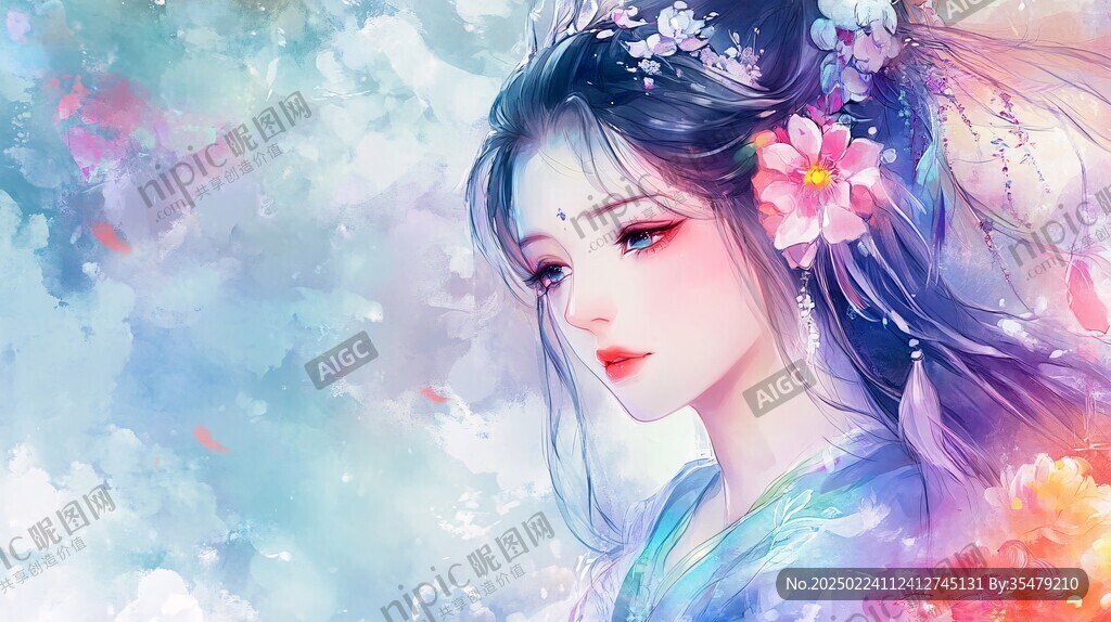 古風美女唯美插畫