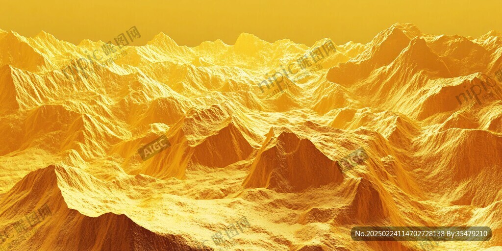 金色山脈3d立體山脈