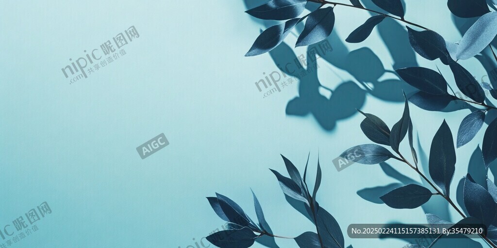 藍底樹葉