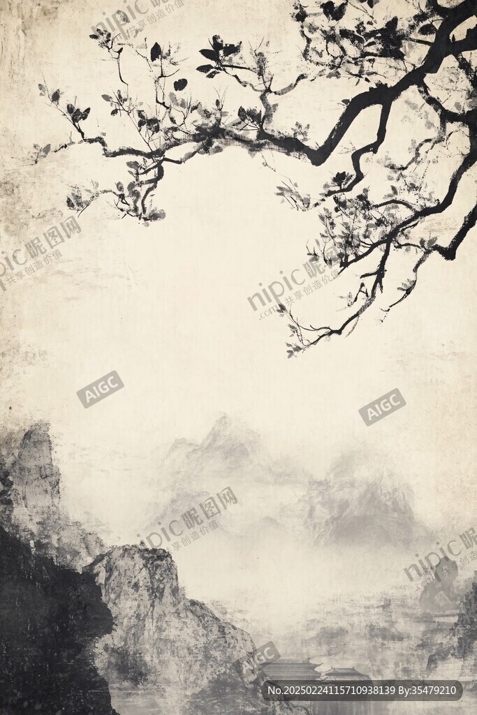 水墨風(fēng)復(fù)古背景圖