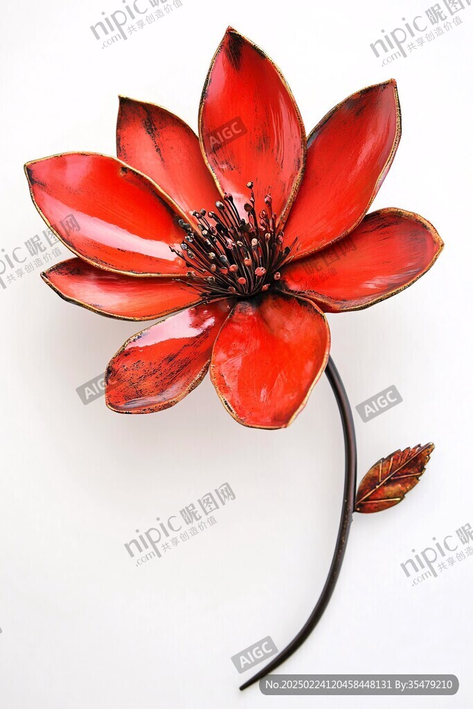 3d紅色花