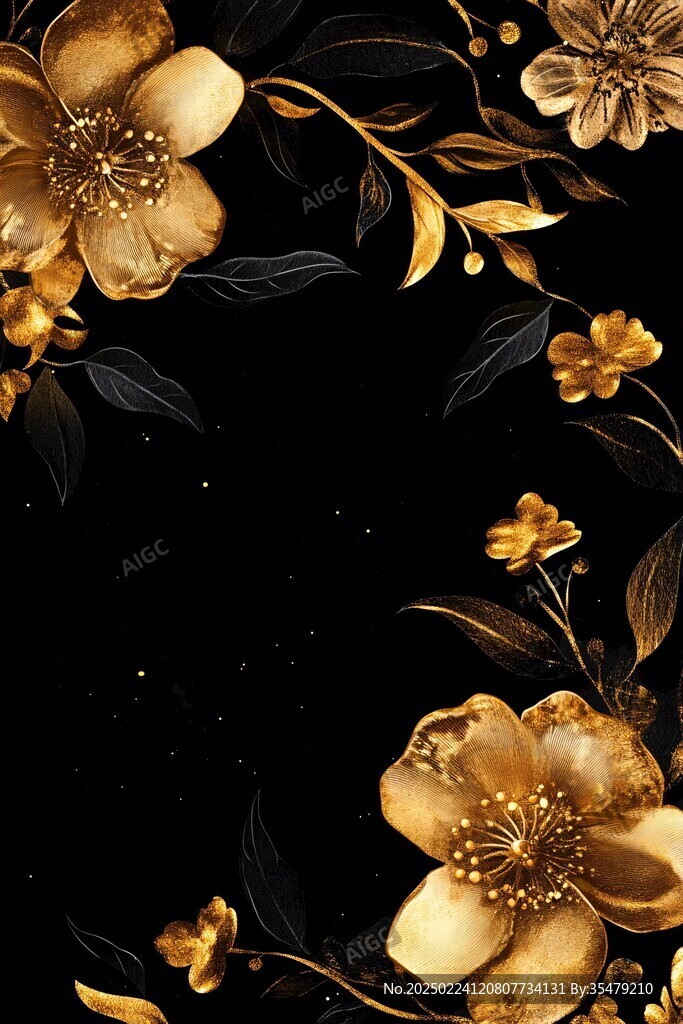 高清簡(jiǎn)約黑金花