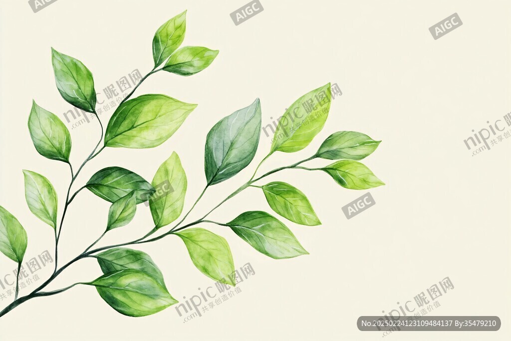 綠色葉片插畫(huà)