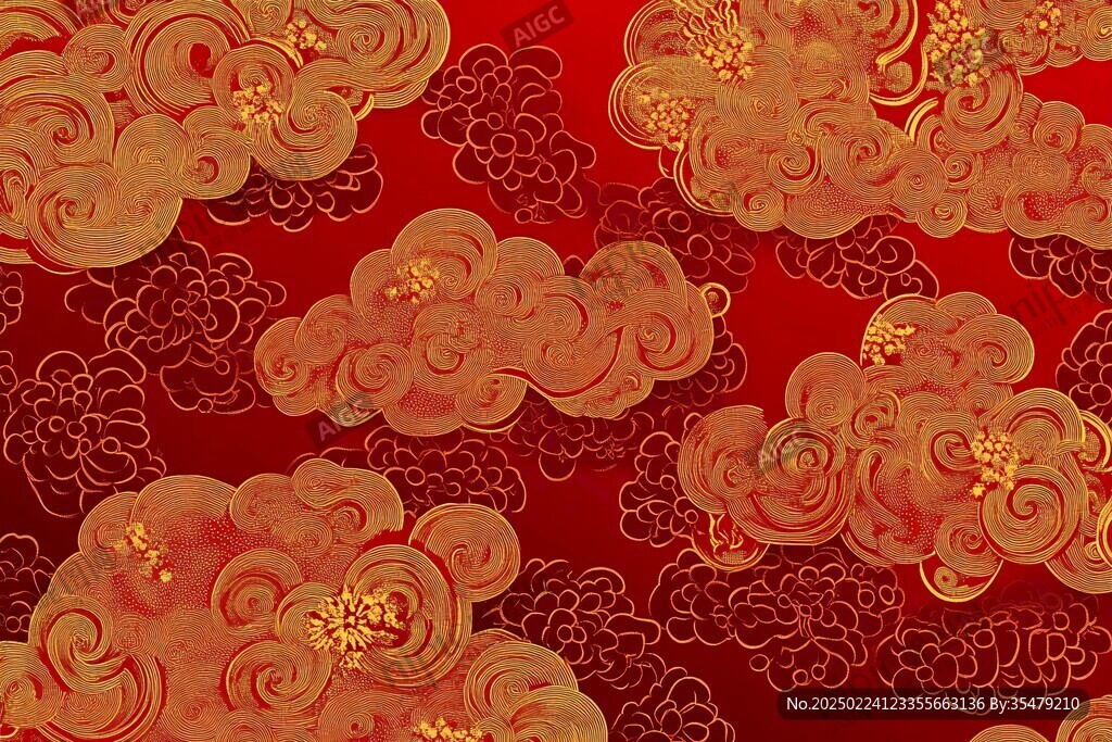 紅色云紋