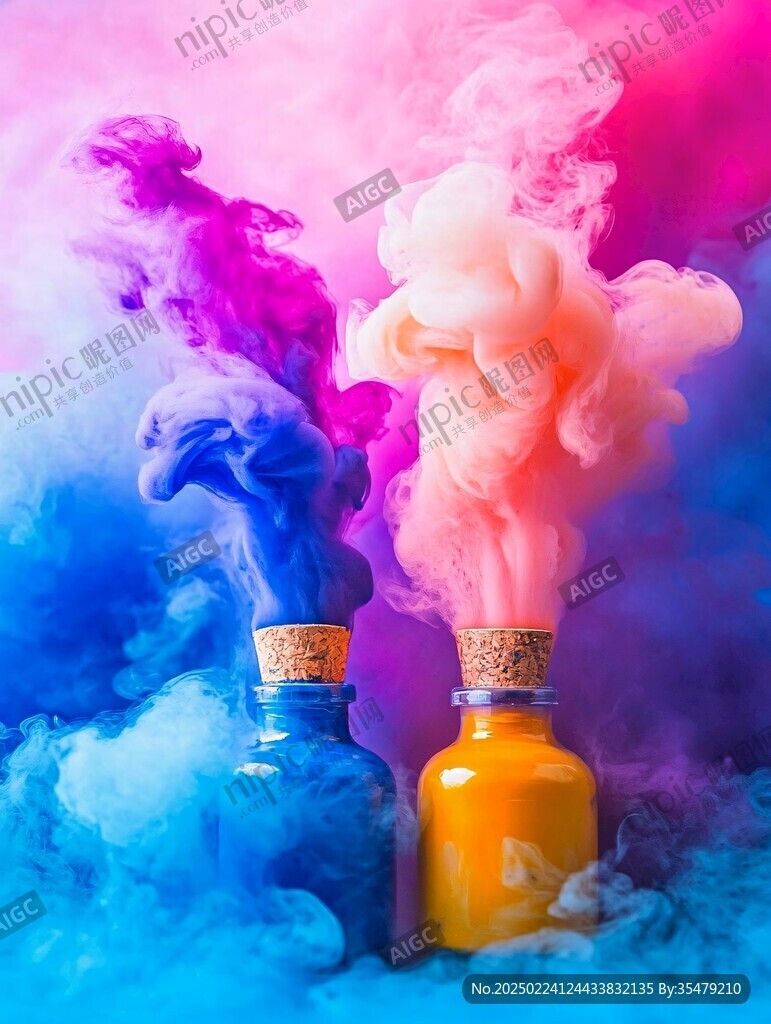 煙霧升騰的酒水