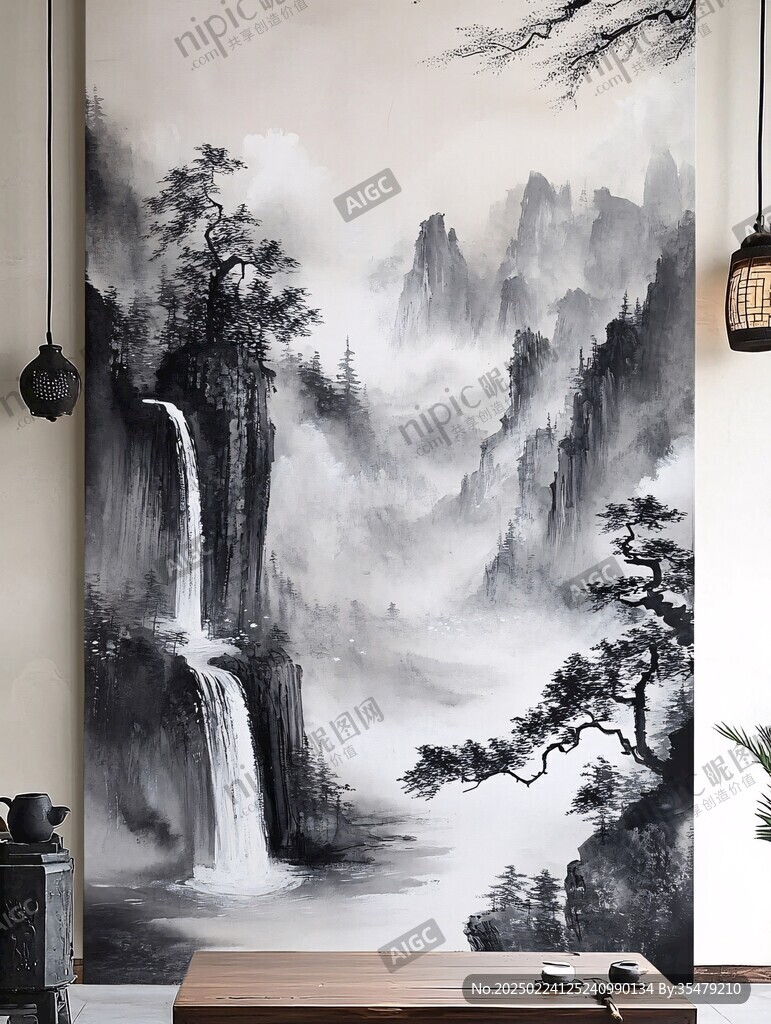 山水畫壁紙墻紙
