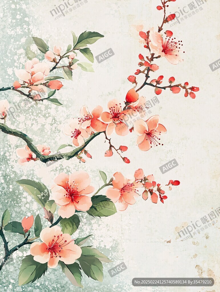 典雅桃花裝飾畫