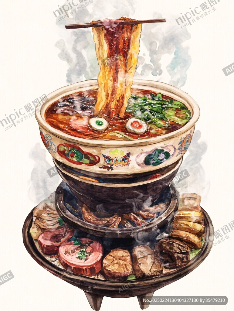 熗鍋面插畫