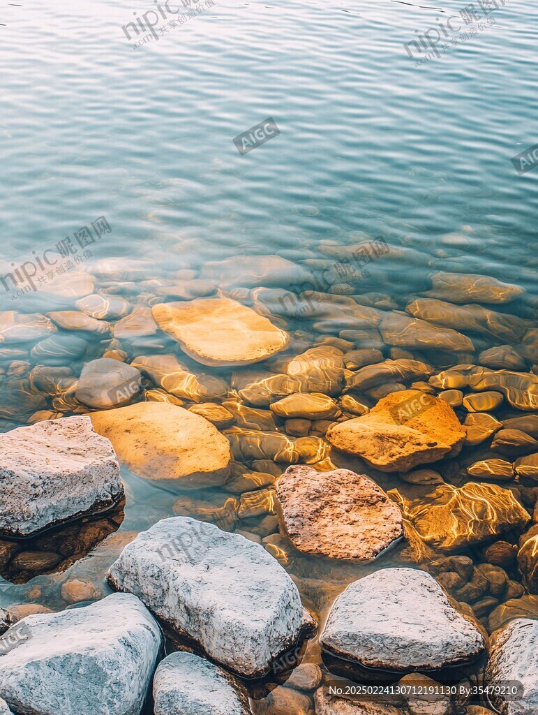 河底石頭湖泊卵石