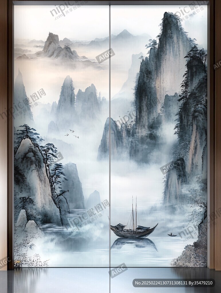 大型山水移門