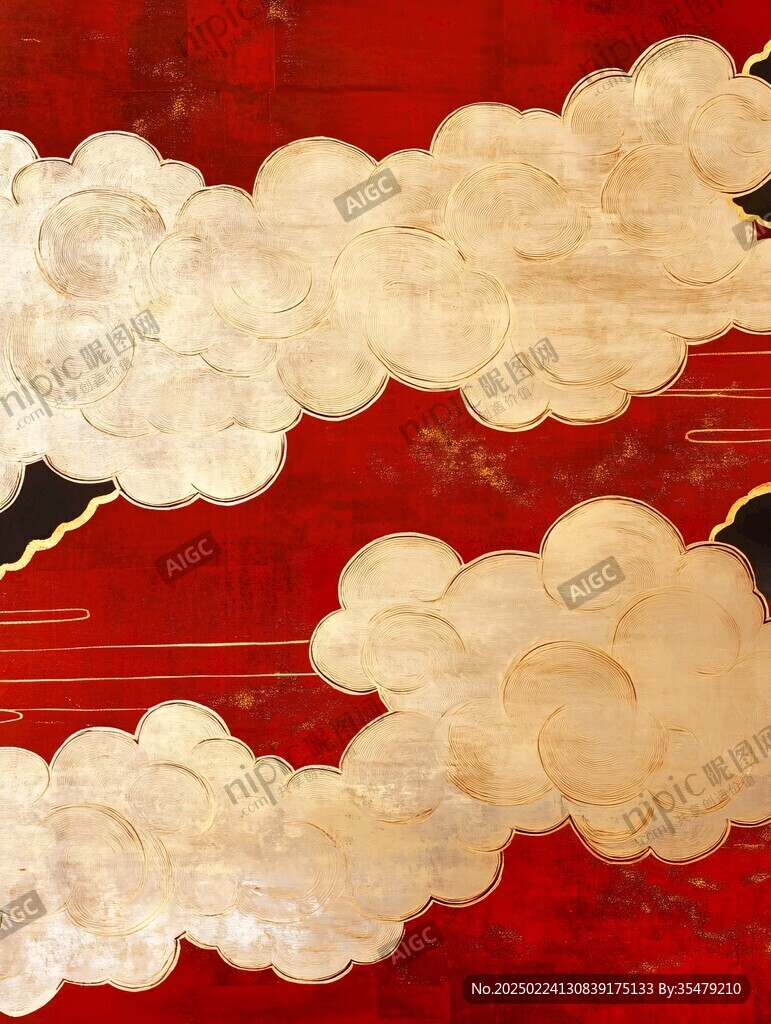 屏風(fēng)背景云紋漆器
