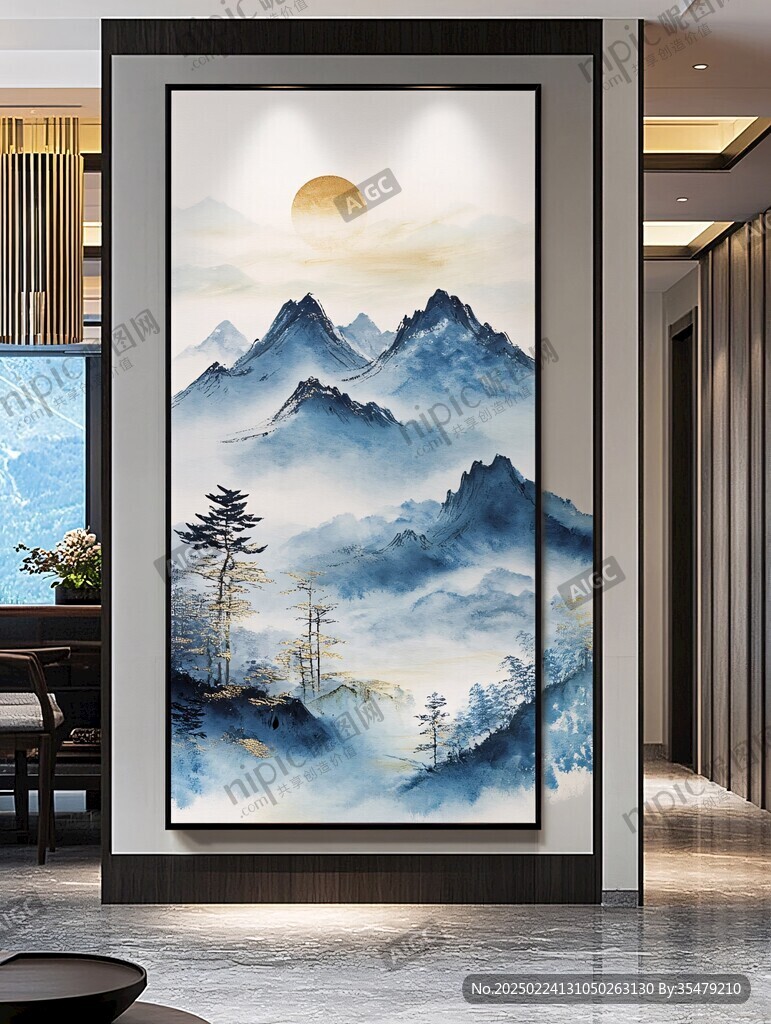 山水畫晶瓷畫