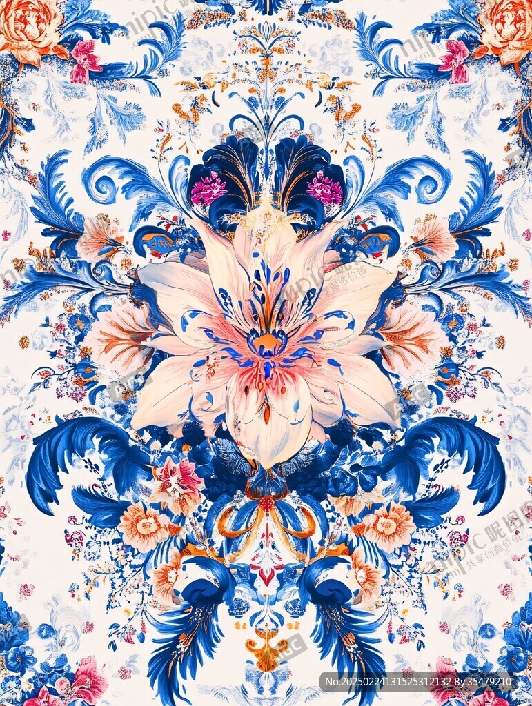 數(shù)碼印花歐式花紋