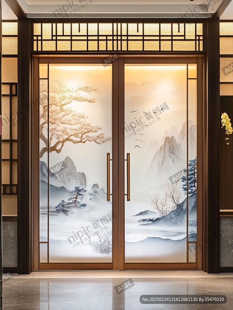 新中式山水門窗