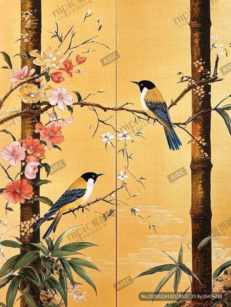 竹鳥屏風(fēng)