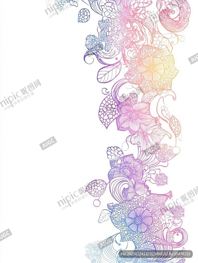 彩色曲線(xiàn)花紋