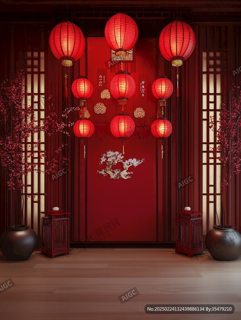 喜慶場(chǎng)景燈籠密布