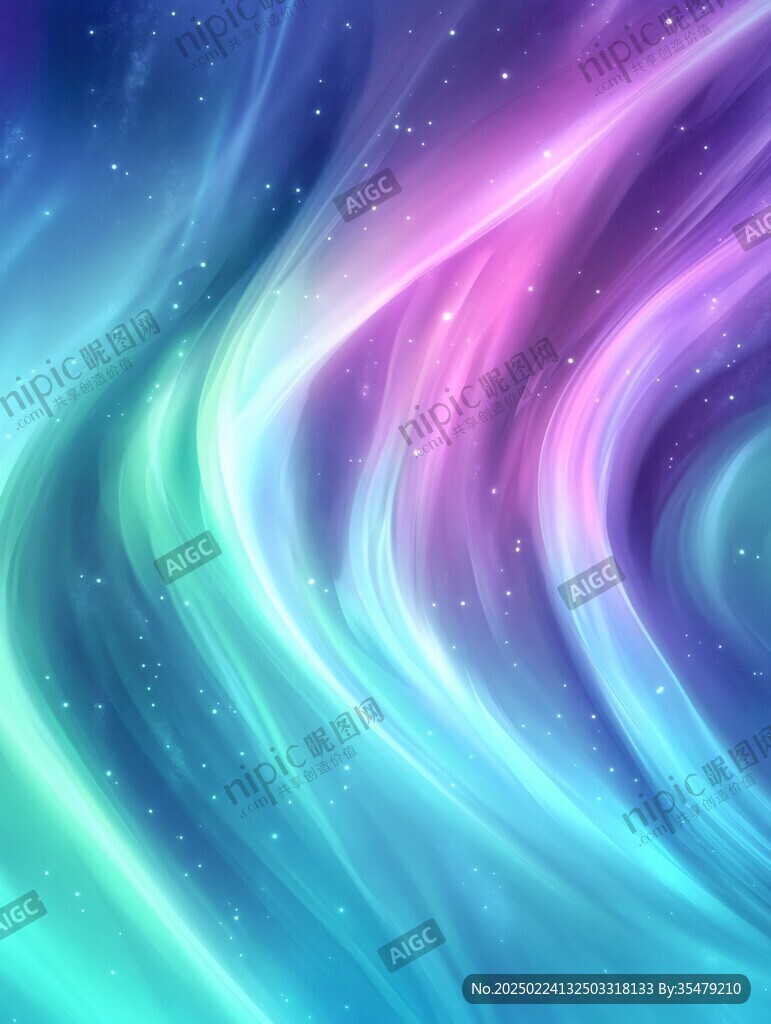 少女感幻彩極光背景