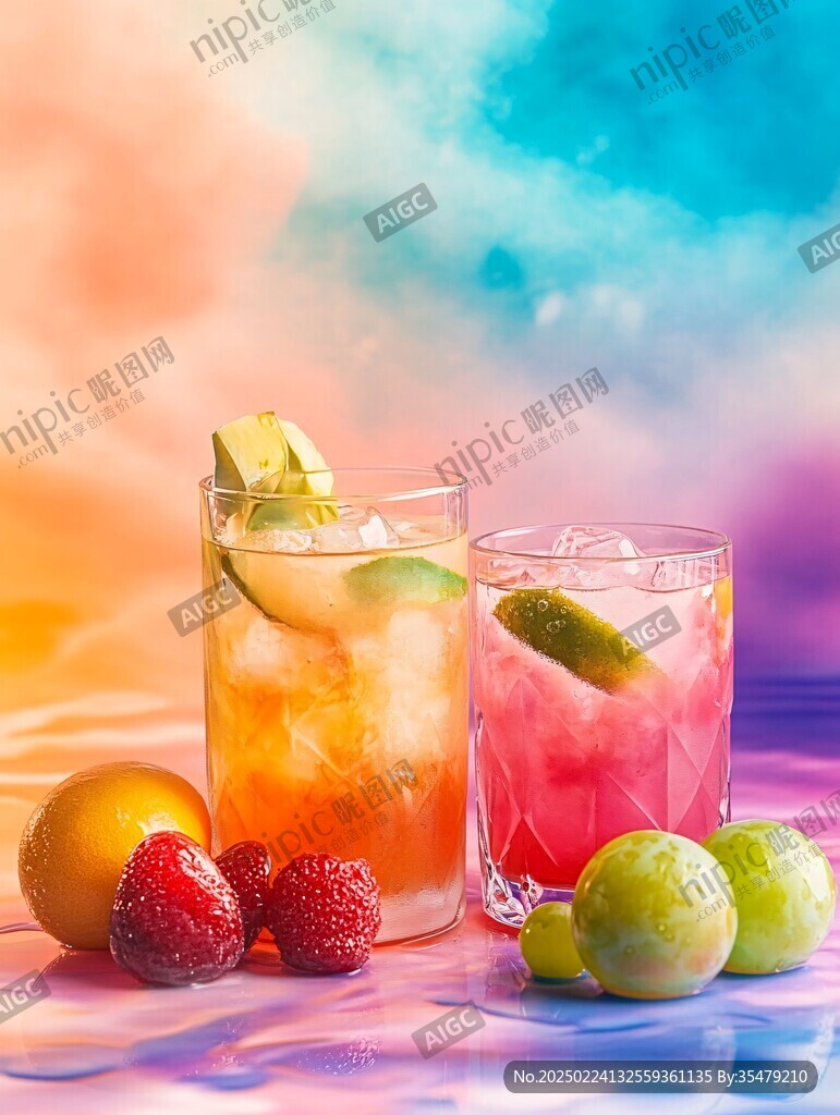 棚拍飲品彩色飲品