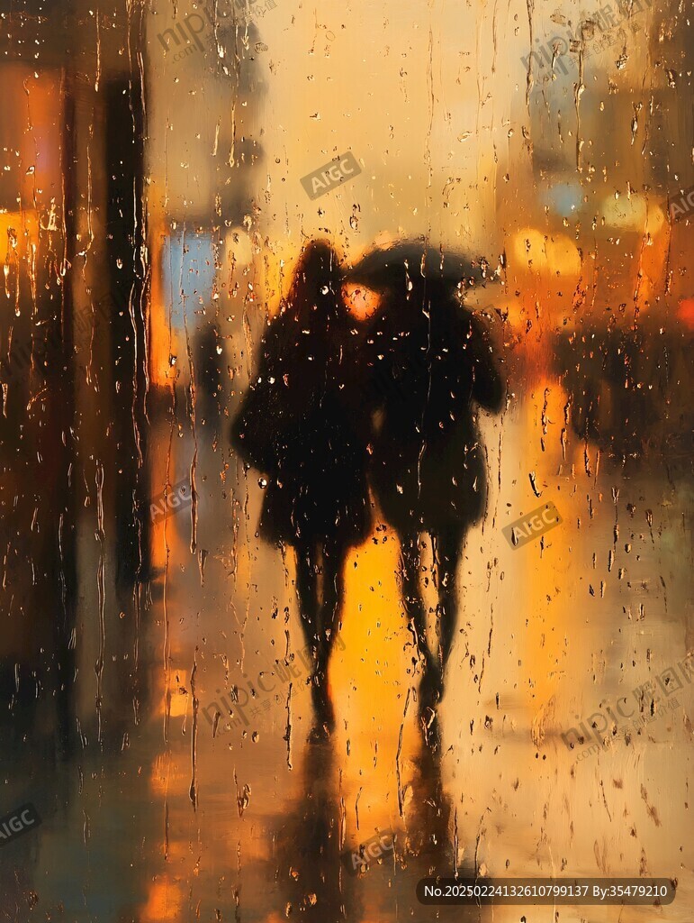 雨中背影