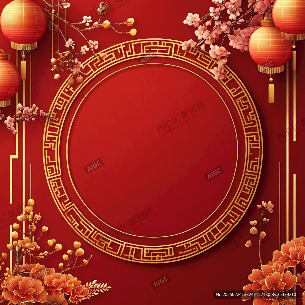 春節(jié)新年紅色物料背景