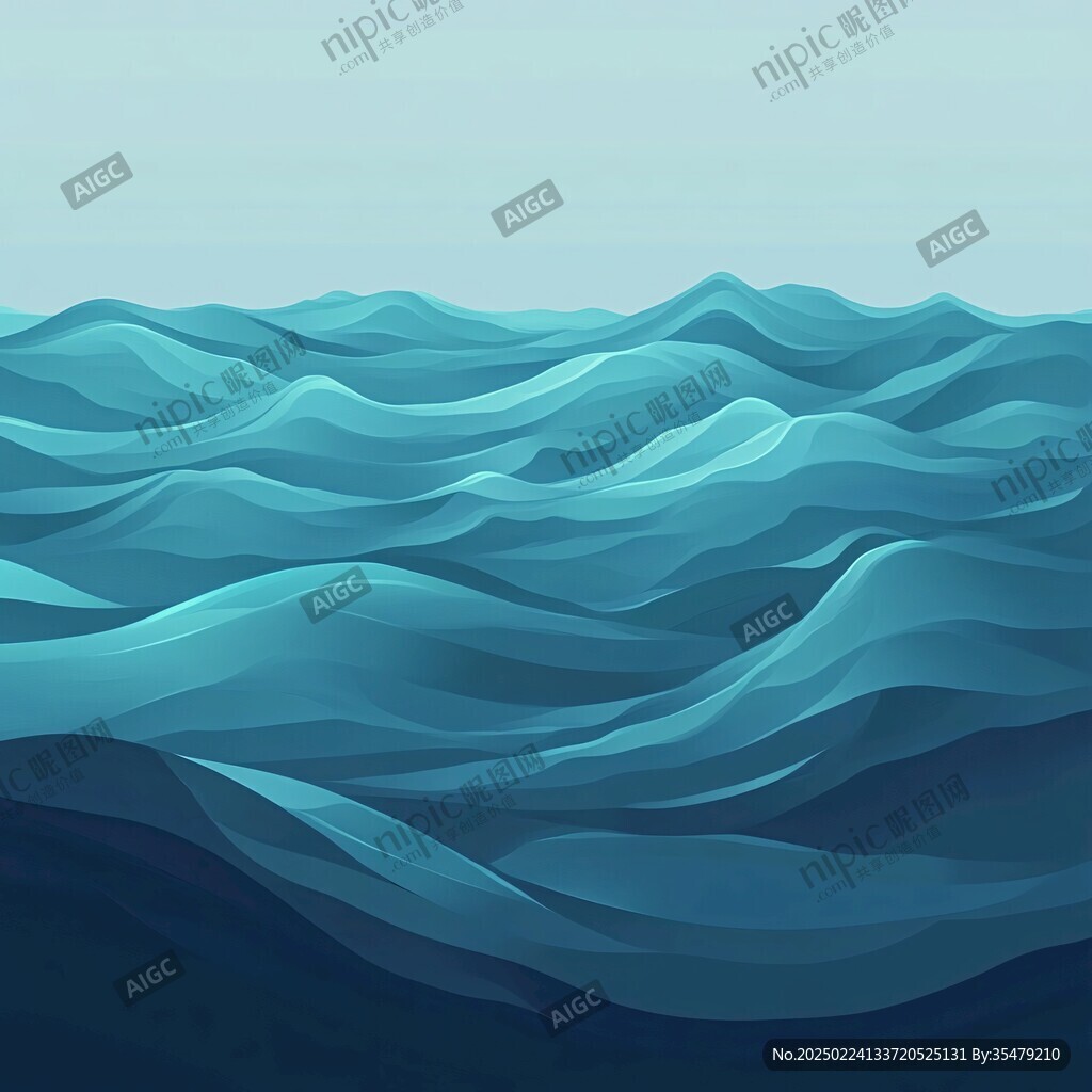 插畫水波