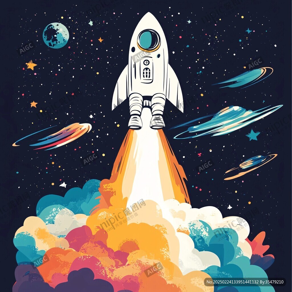 探索宇宙卡通圖案