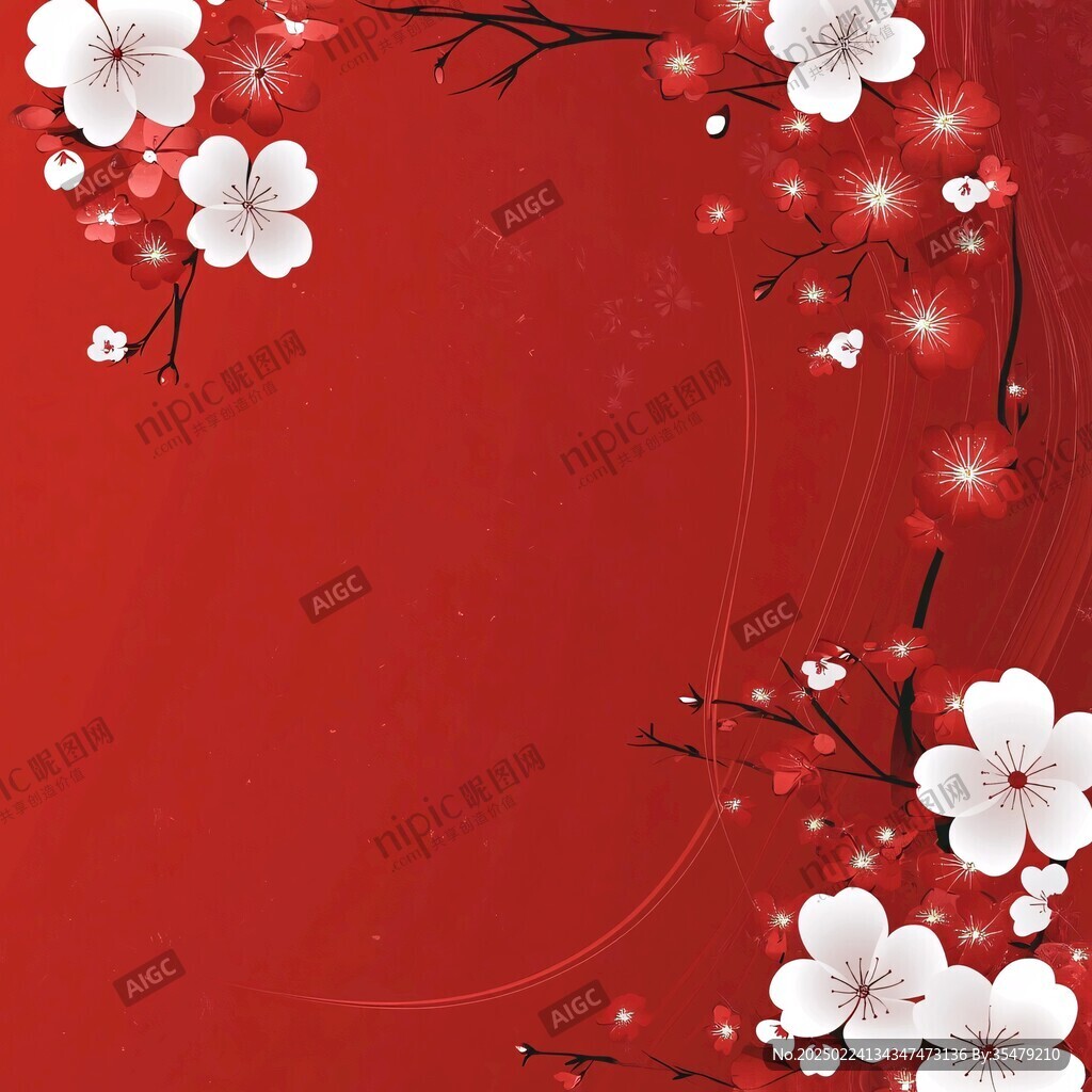 杏花紅底圖