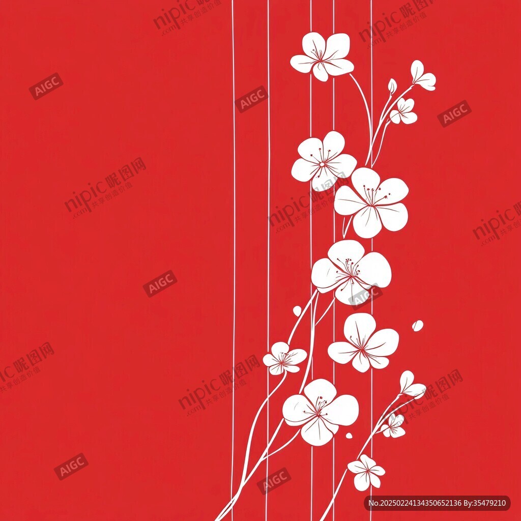 簡(jiǎn)潔紅色背景花紋
