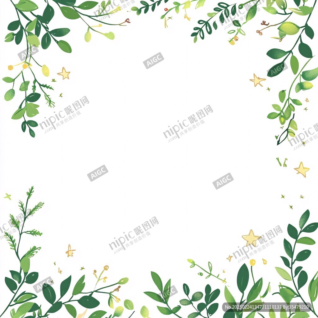 邊框底紋綠葉邊框圖案