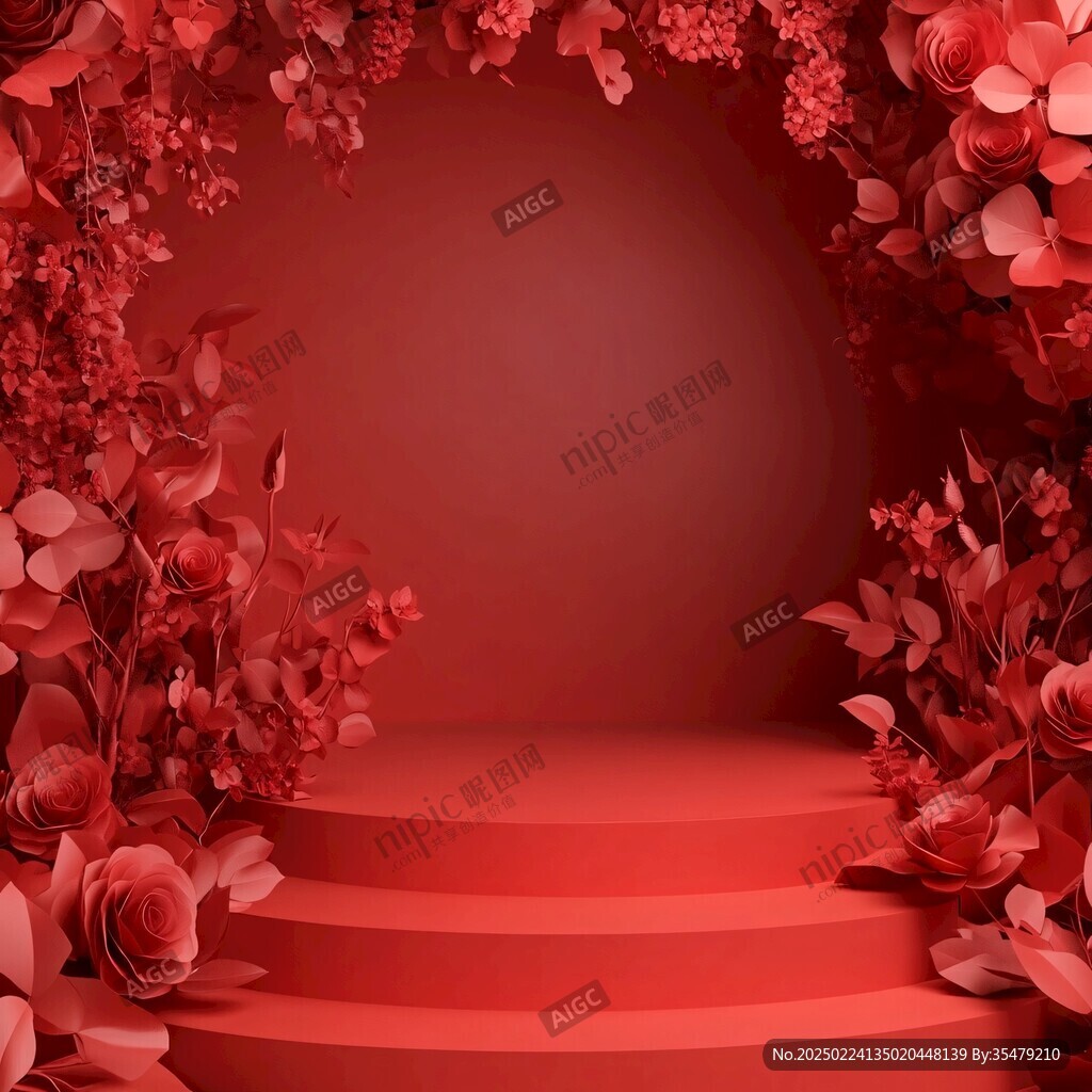 3d立體玫瑰花藤背景