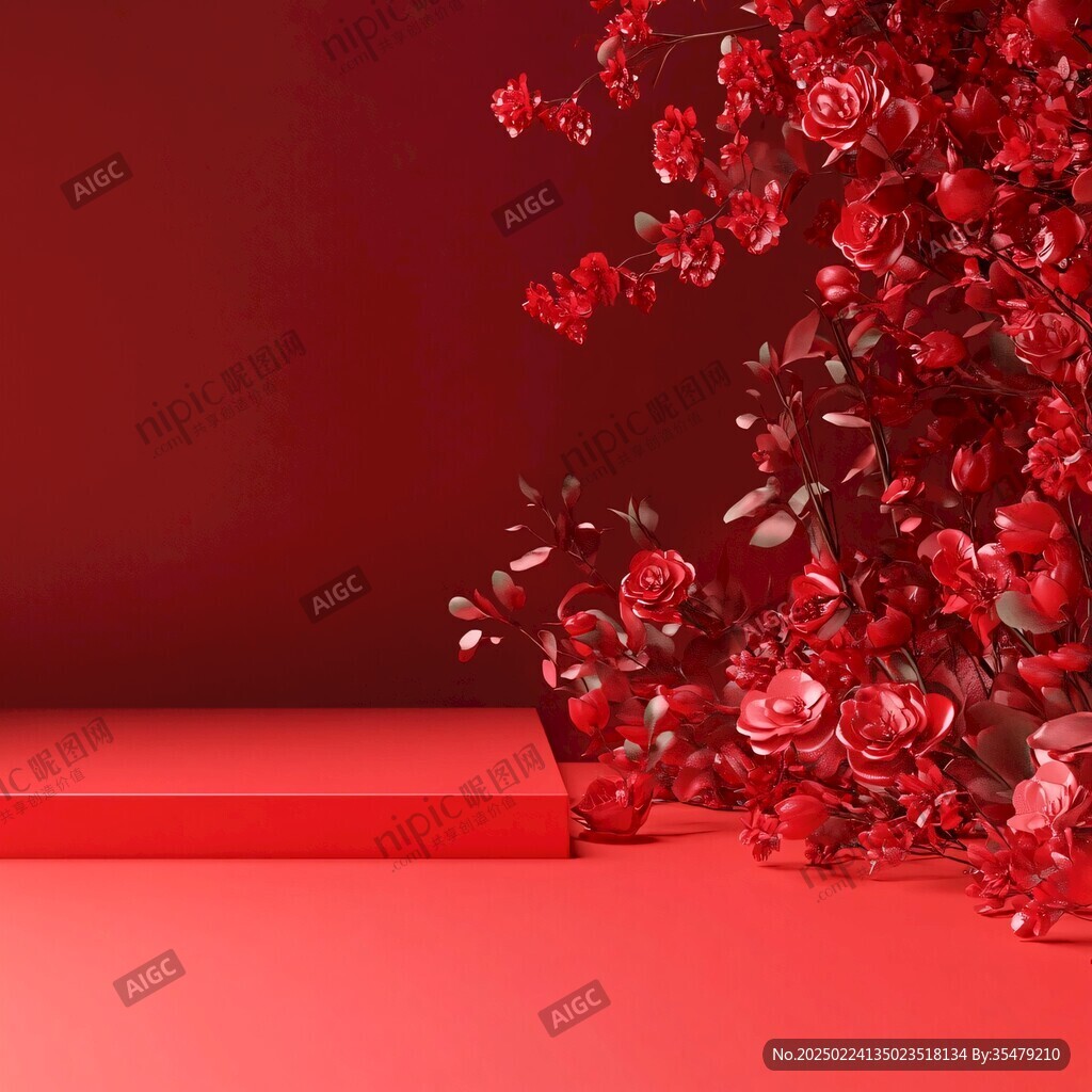 3d立體玫瑰花藤背景