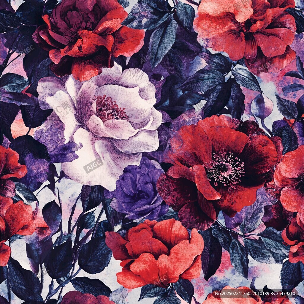 數(shù)碼印花圖案花卉