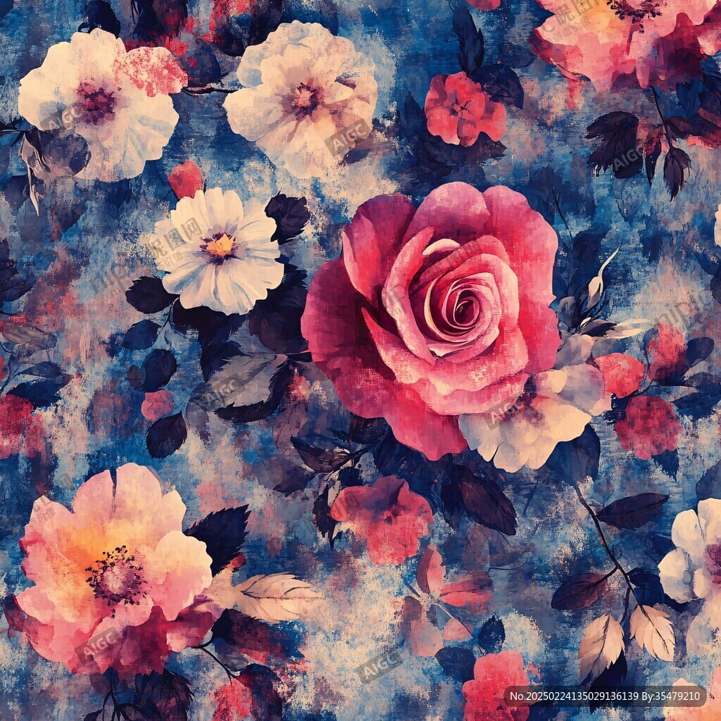 寫實花卉印花