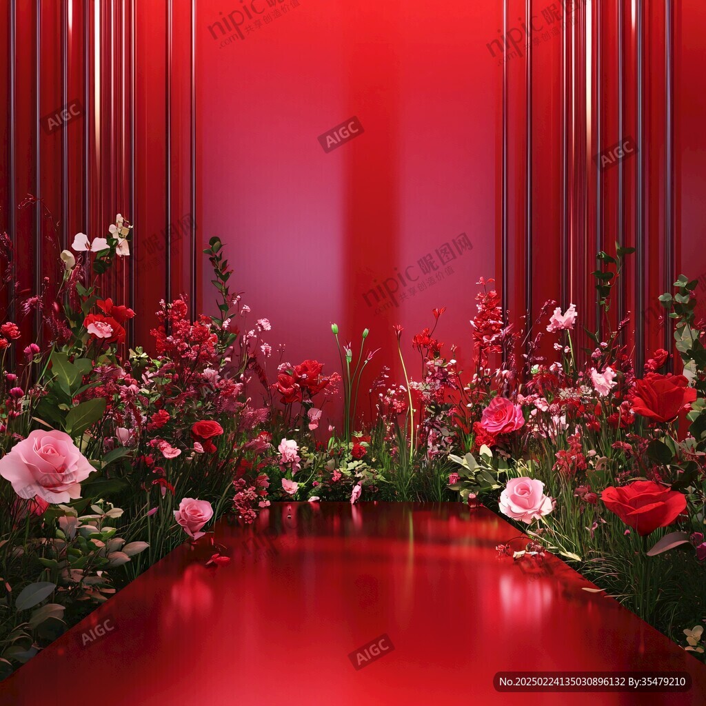 高級秀場風(fēng)花藝背景