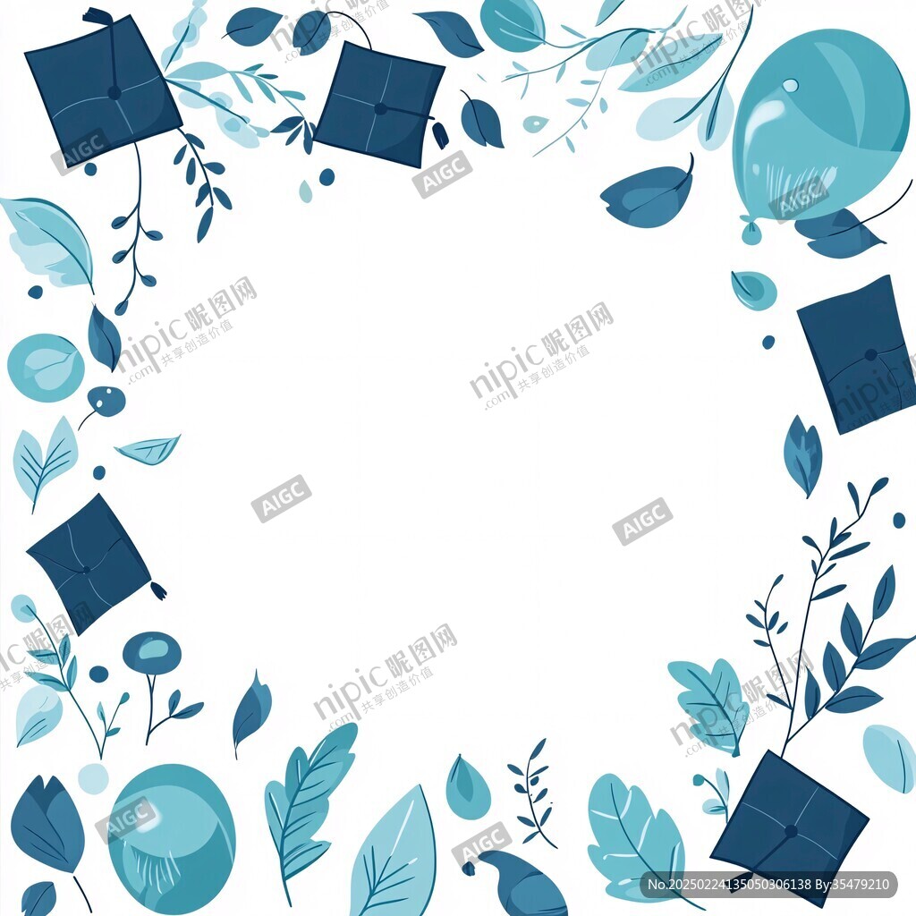 卡通花草邊框