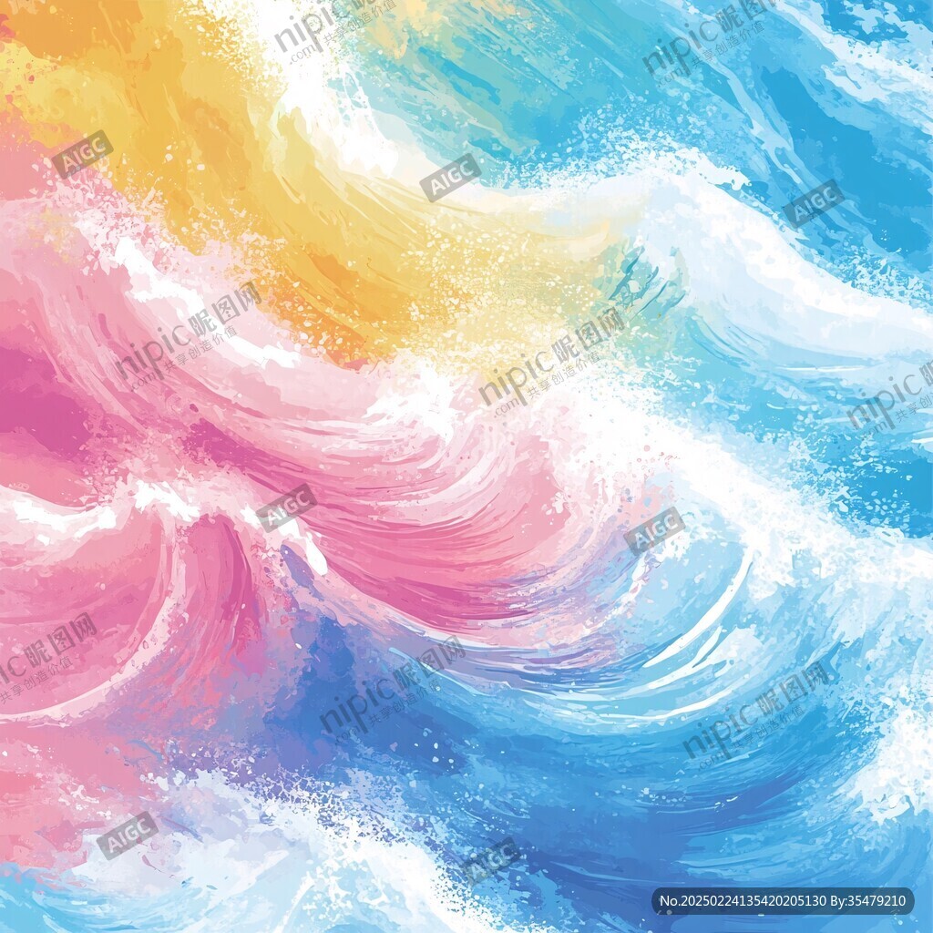 彩色海浪浪花
