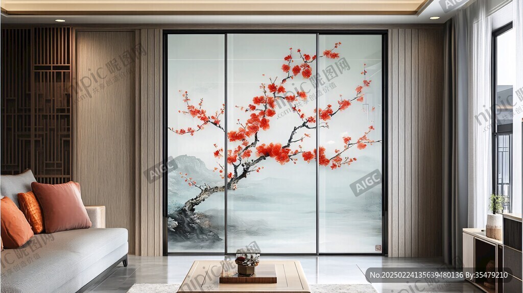 梅花輕奢背景墻