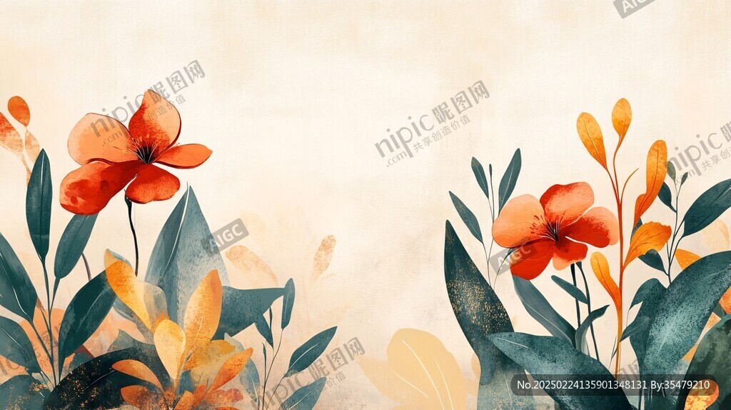 植物插畫背景